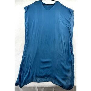 Meo Meli Dress Womens M Blue Lagenlook Pullover Open Side Tunic Top Italy